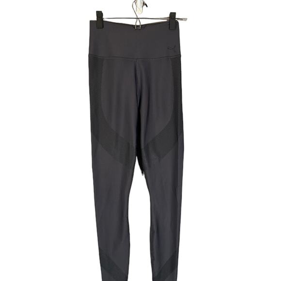 Puma Gray Athletic Fitted Running Stretch Casual Leggings Women Sz S - Picture 1 of 8
